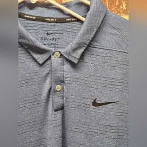 Nike Golf Men's Blue Striped Dri-FIT Short Sleeve Polo Shirt  XXL